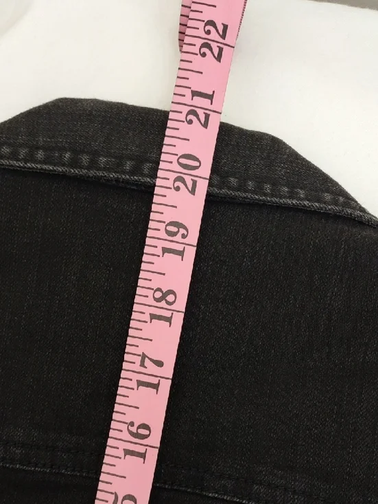 Chicos Platinum Denim Black Stretch Jacket Size 0 Rhinestone - Picture 8 of 8